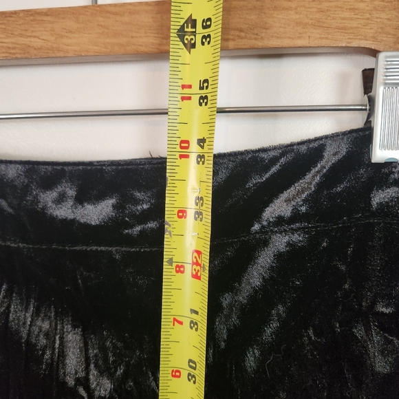 Vintage 90s Black Velvet Sequins Beaded Broomstick Skirt 1990s Whimsigoth Large - Picture 11 of 13